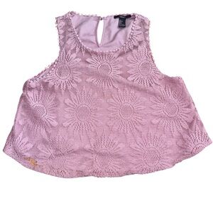 Forever21 Crop Top Lace Detail Size Small